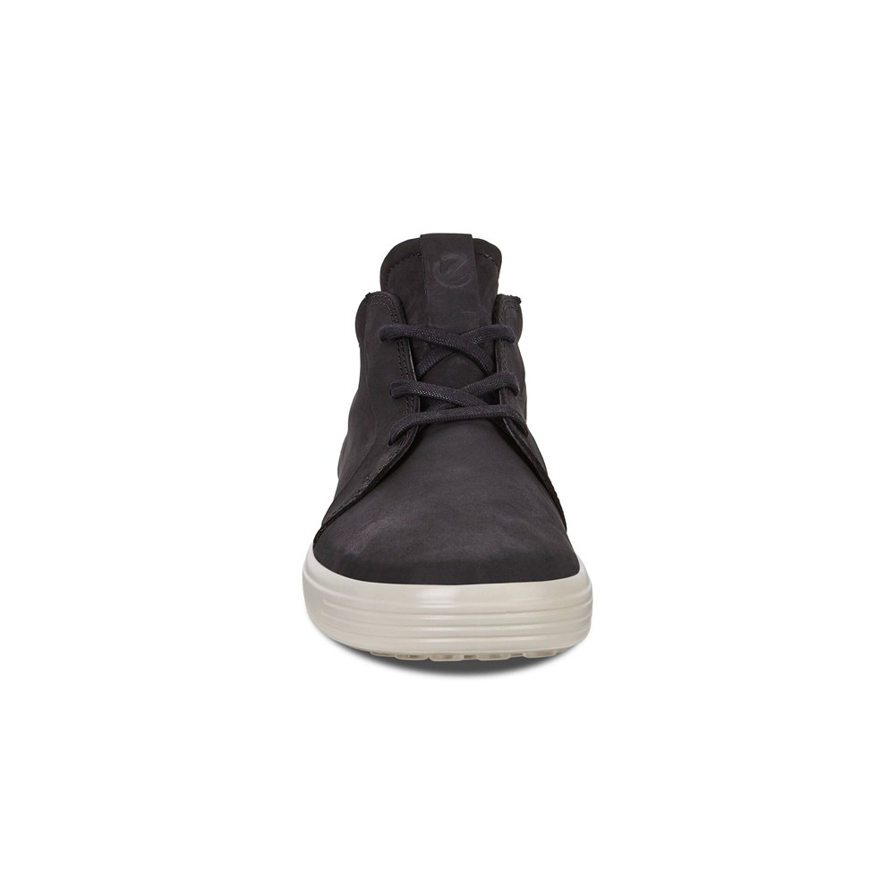 Mens Sneakers - ECCO Soft 7 Ankle - Black - 8106BRZYH